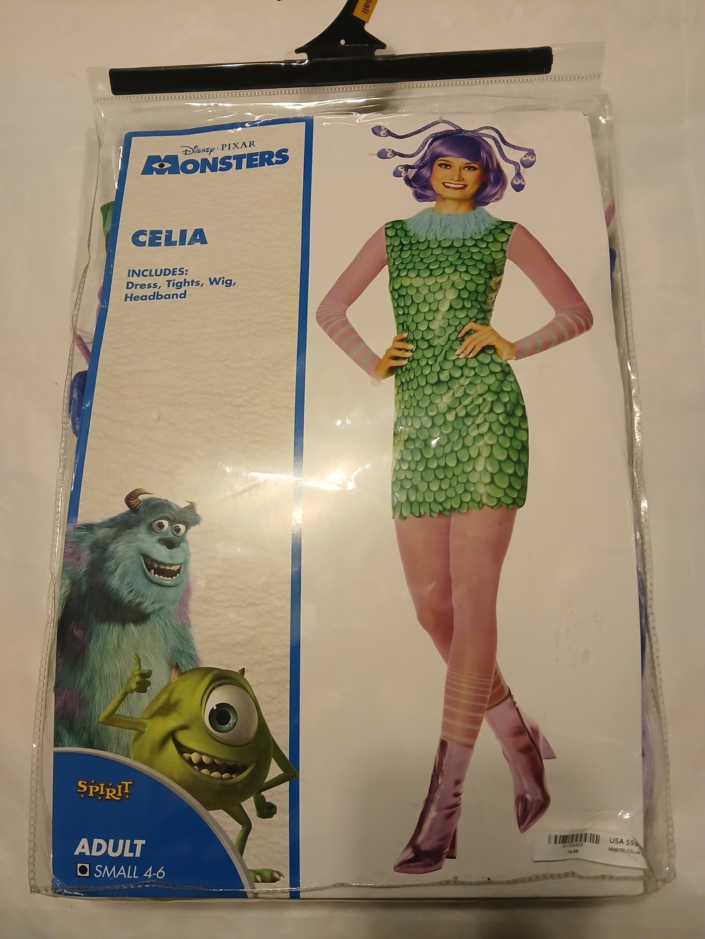 Disney Pixar Monsters Celia Costume For Women - Green & Pink